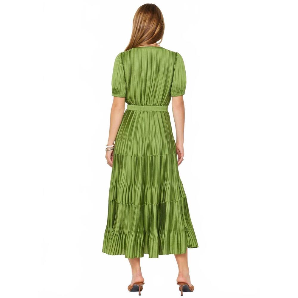 NEW CURRENT AIR pleated maxi dress in olive - Picture 5 of 5